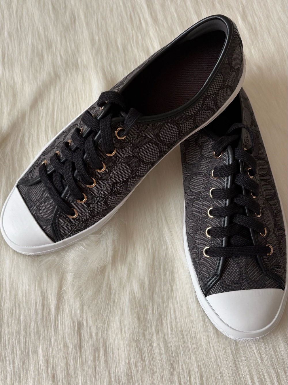 New without Box Coach Empire Sneakers in Black Signature Print